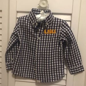 EUC Purple Check LSU Toddler Buttondown